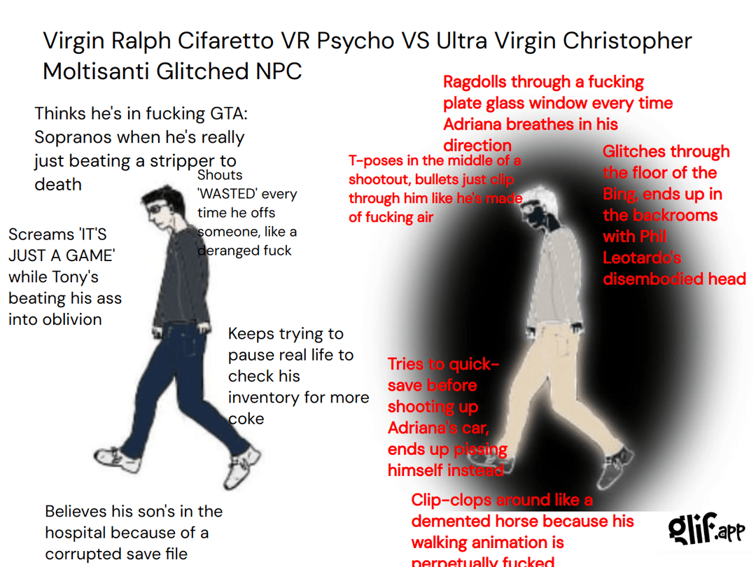 glif - CURSED Virgin vs Ultra Virgin Meme Generator by What the