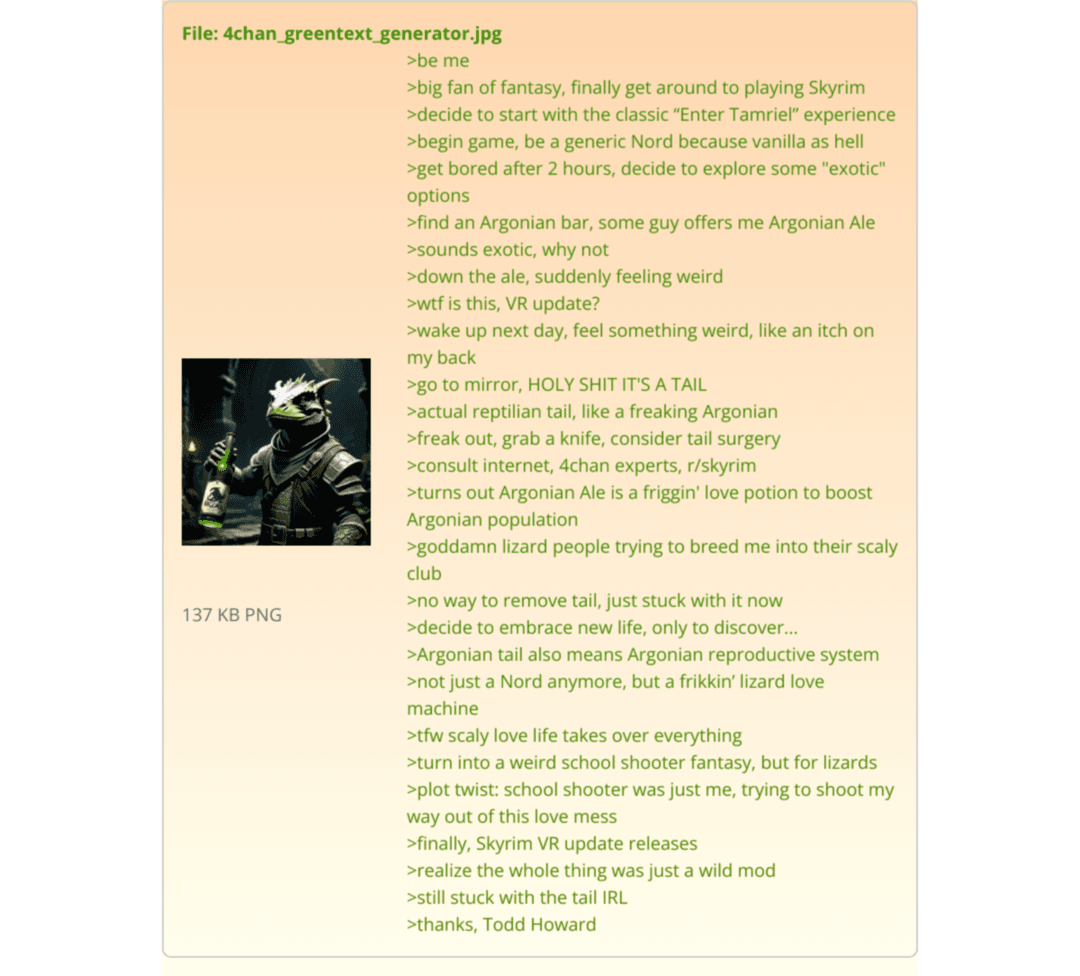 glif - 4Chan Greentext Generator by ai_memer